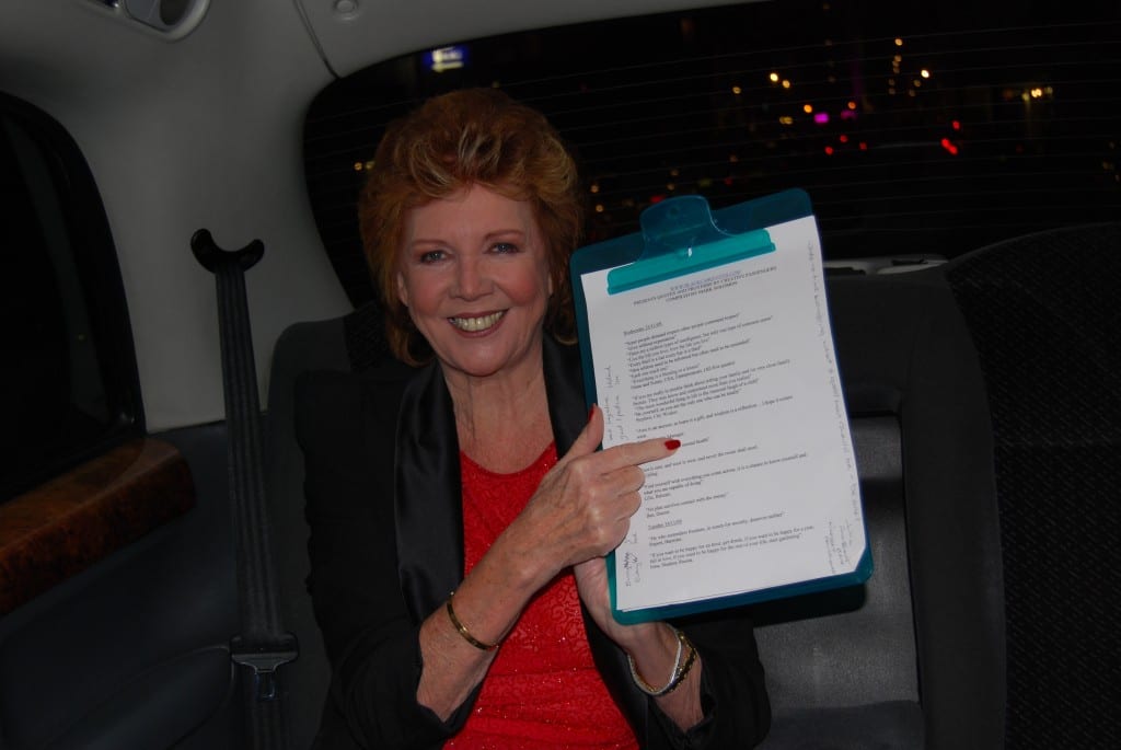 A national treasure ! Cilla Black enjoys particiapting in the Blackcabquotes project.